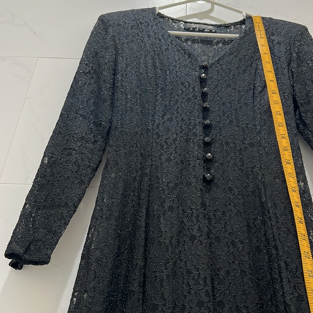 Whimsigoth lace up —maxi long sleeve cinch waist botton front witchy dress sz M